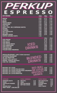 Perkup Drink Menu Anchorage Palmer Wasilla